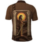 Imenet Sunlit Temple Columns Polo Shirt with Ancient Egyptian Offering Scene
