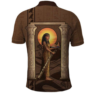 Imenet Sunlit Temple Columns Polo Shirt with Ancient Egyptian Offering Scene