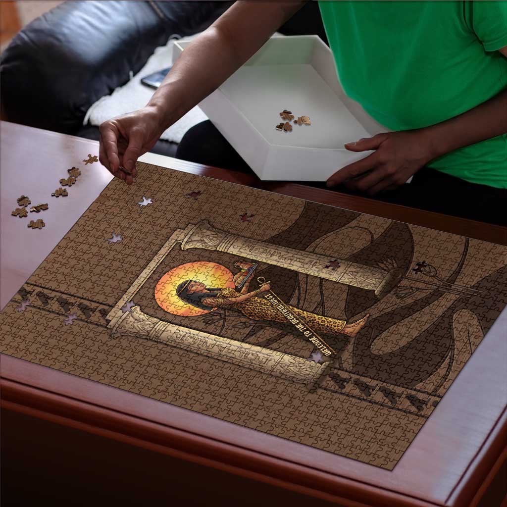 Imenet Sunlit Temple Columns Puzzle with Ancient Egyptian Offering Scene
