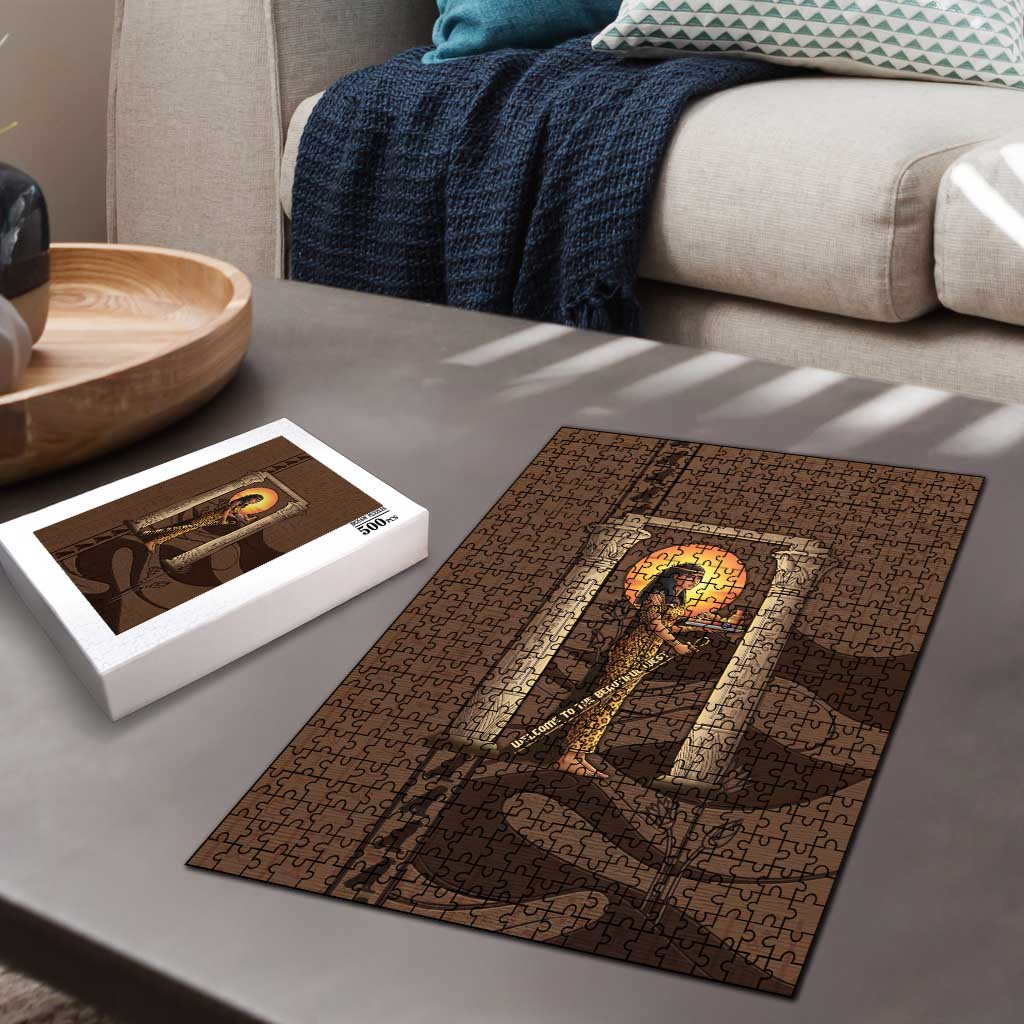 Imenet Sunlit Temple Columns Puzzle with Ancient Egyptian Offering Scene
