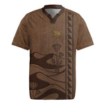 Imenet Sunlit Temple Columns Rugby Jersey with Ancient Egyptian Offering Scene