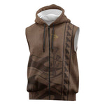 Imenet Sunlit Temple Columns Sleeveless Zip Hoodie with Ancient Egyptian Offering Scene