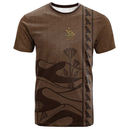 Imenet Sunlit Temple Columns T shirt with Ancient Egyptian Offering Scene