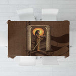 Imenet Sunlit Temple Columns Tablecloth with Ancient Egyptian Offering Scene