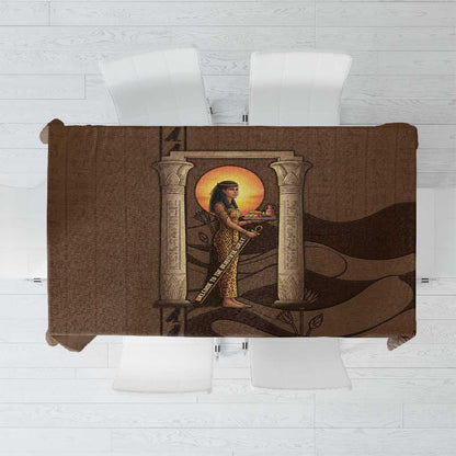 Imenet Sunlit Temple Columns Tablecloth with Ancient Egyptian Offering Scene