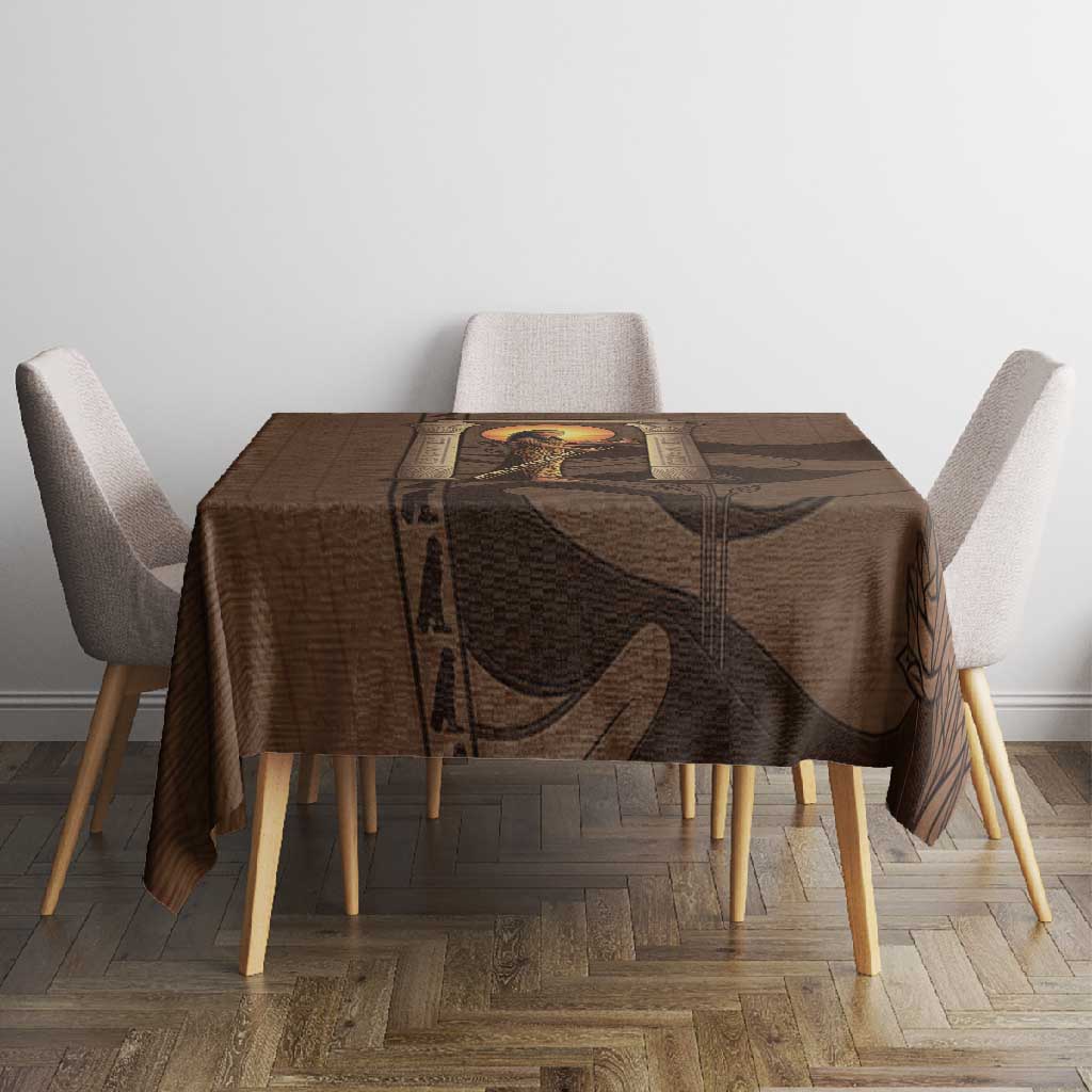 Imenet Sunlit Temple Columns Tablecloth with Ancient Egyptian Offering Scene