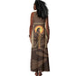 Imenet Sunlit Temple Columns Tank Maxi Dress with Ancient Egyptian Offering Scene
