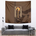 Imenet Sunlit Temple Columns Tapestry with Ancient Egyptian Offering Scene