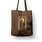 Imenet Sunlit Temple Columns Tote Bag with Ancient Egyptian Offering Scene