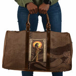 Imenet Sunlit Temple Columns Travel Bag with Ancient Egyptian Offering Scene
