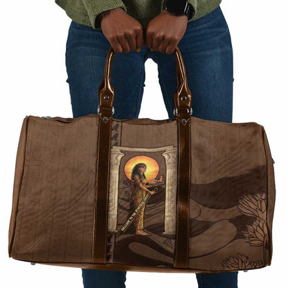 Imenet Sunlit Temple Columns Travel Bag with Ancient Egyptian Offering Scene