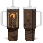 Imenet Sunlit Temple Columns Tumbler With Handle with Ancient Egyptian Offering Scene