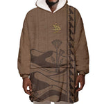 Imenet Sunlit Temple Columns Wearable Blanket Hoodie with Ancient Egyptian Offering Scene