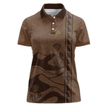 Imenet Sunlit Temple Columns Women Polo Shirt with Ancient Egyptian Offering Scene
