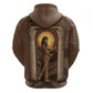 Imenet Sunlit Temple Columns Zip Hoodie with Ancient Egyptian Offering Scene