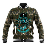 Imentet Egyptian Baseball Jacket with Eye of Horus and Eternal Tree in Afterlife