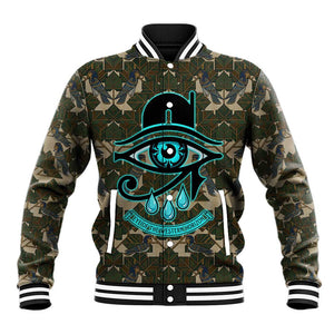 Imentet Egyptian Baseball Jacket with Eye of Horus and Eternal Tree in Afterlife