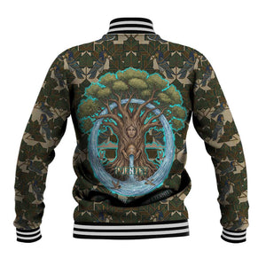 Imentet Egyptian Baseball Jacket with Eye of Horus and Eternal Tree in Afterlife
