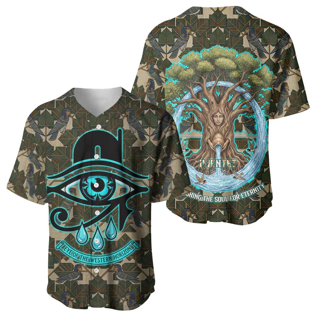 Imentet Egyptian Baseball Jersey with Eye of Horus and Eternal Tree in Afterlife