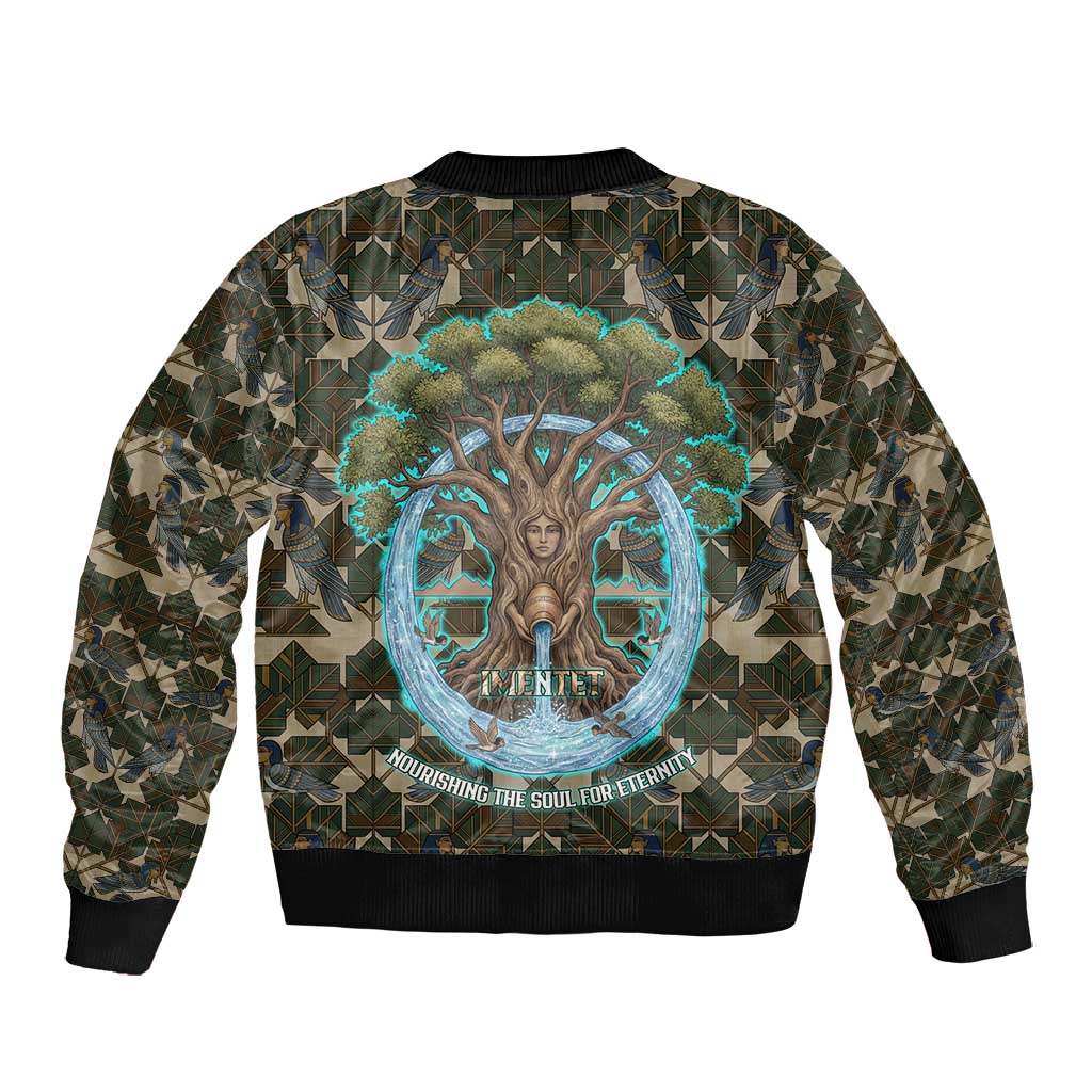 Imentet Egyptian Bomber Jacket with Eye of Horus and Eternal Tree in Afterlife