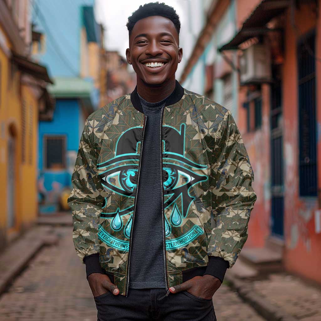 Imentet Egyptian Bomber Jacket with Eye of Horus and Eternal Tree in Afterlife