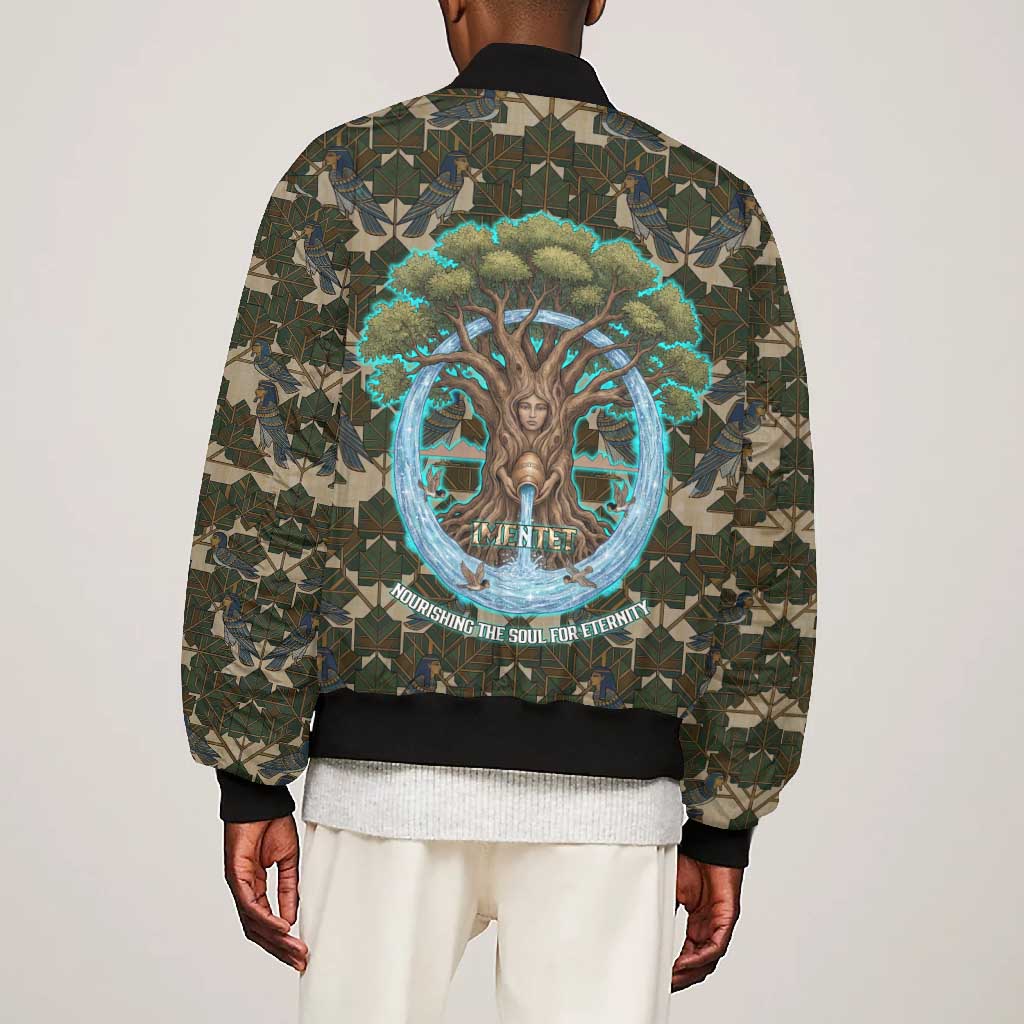 Imentet Egyptian Bomber Jacket with Eye of Horus and Eternal Tree in Afterlife