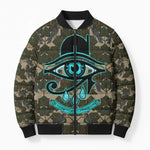 Imentet Egyptian Bomber Puffer Jacket with Eye of Horus and Eternal Tree in Afterlife