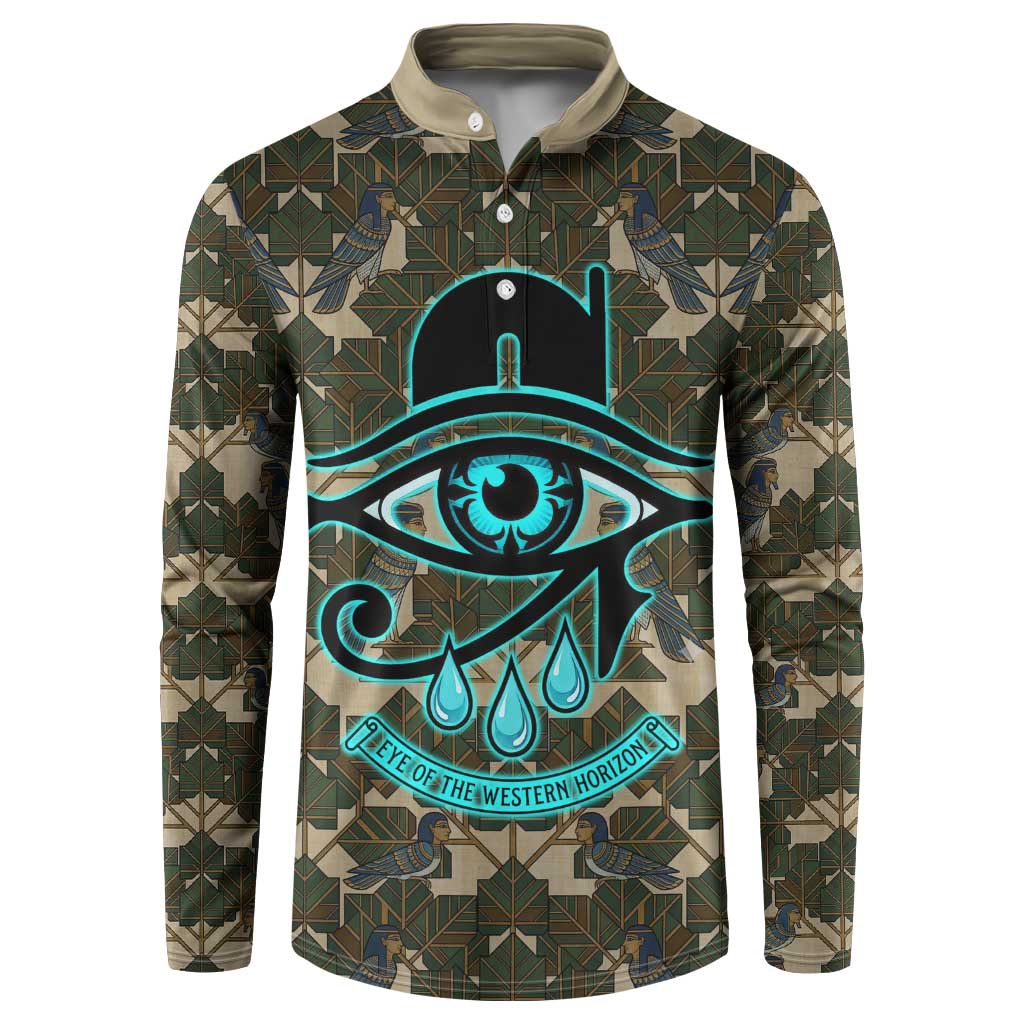 Imentet Egyptian Button Sweatshirt with Eye of Horus and Eternal Tree in Afterlife