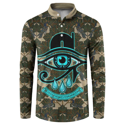 Imentet Egyptian Button Sweatshirt with Eye of Horus and Eternal Tree in Afterlife
