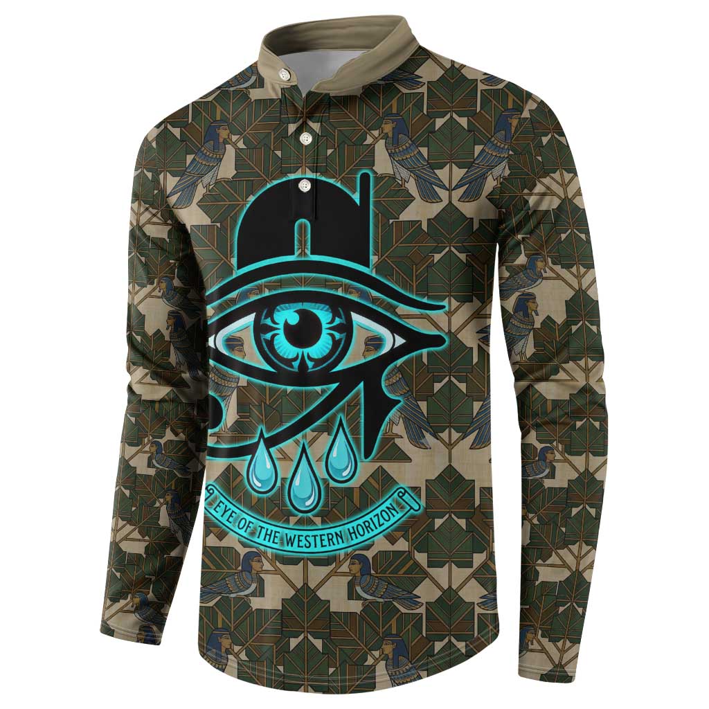 Imentet Egyptian Button Sweatshirt with Eye of Horus and Eternal Tree in Afterlife