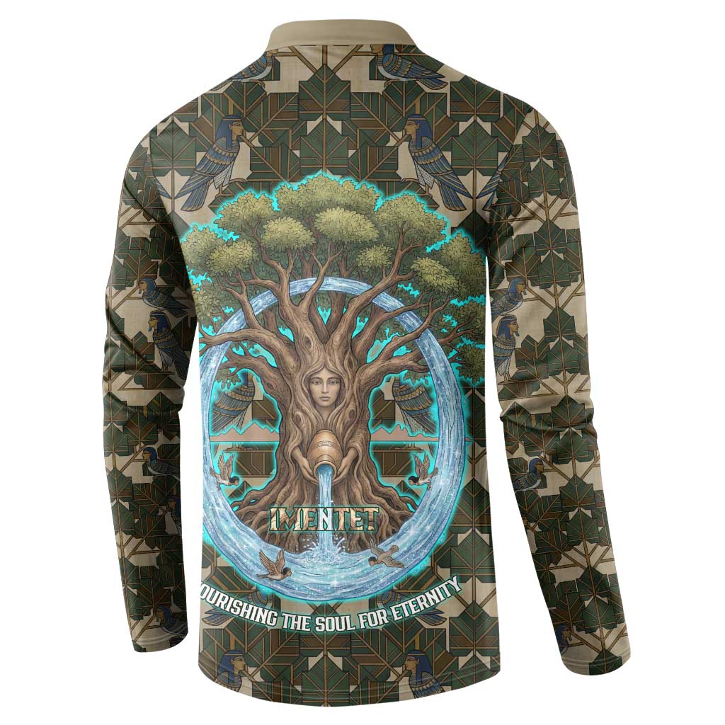 Imentet Egyptian Button Sweatshirt with Eye of Horus and Eternal Tree in Afterlife