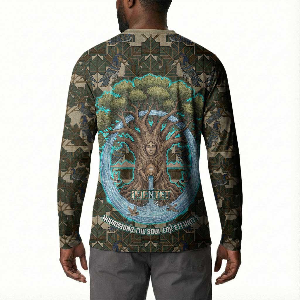 Imentet Egyptian Button Sweatshirt with Eye of Horus and Eternal Tree in Afterlife