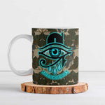 Imentet Egyptian Ceramic Mug with Eye of Horus and Eternal Tree in Afterlife