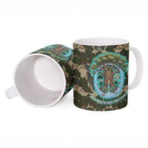 Imentet Egyptian Ceramic Mug with Eye of Horus and Eternal Tree in Afterlife