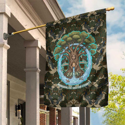 Imentet Egyptian Garden Flag with Eye of Horus and Eternal Tree in Afterlife