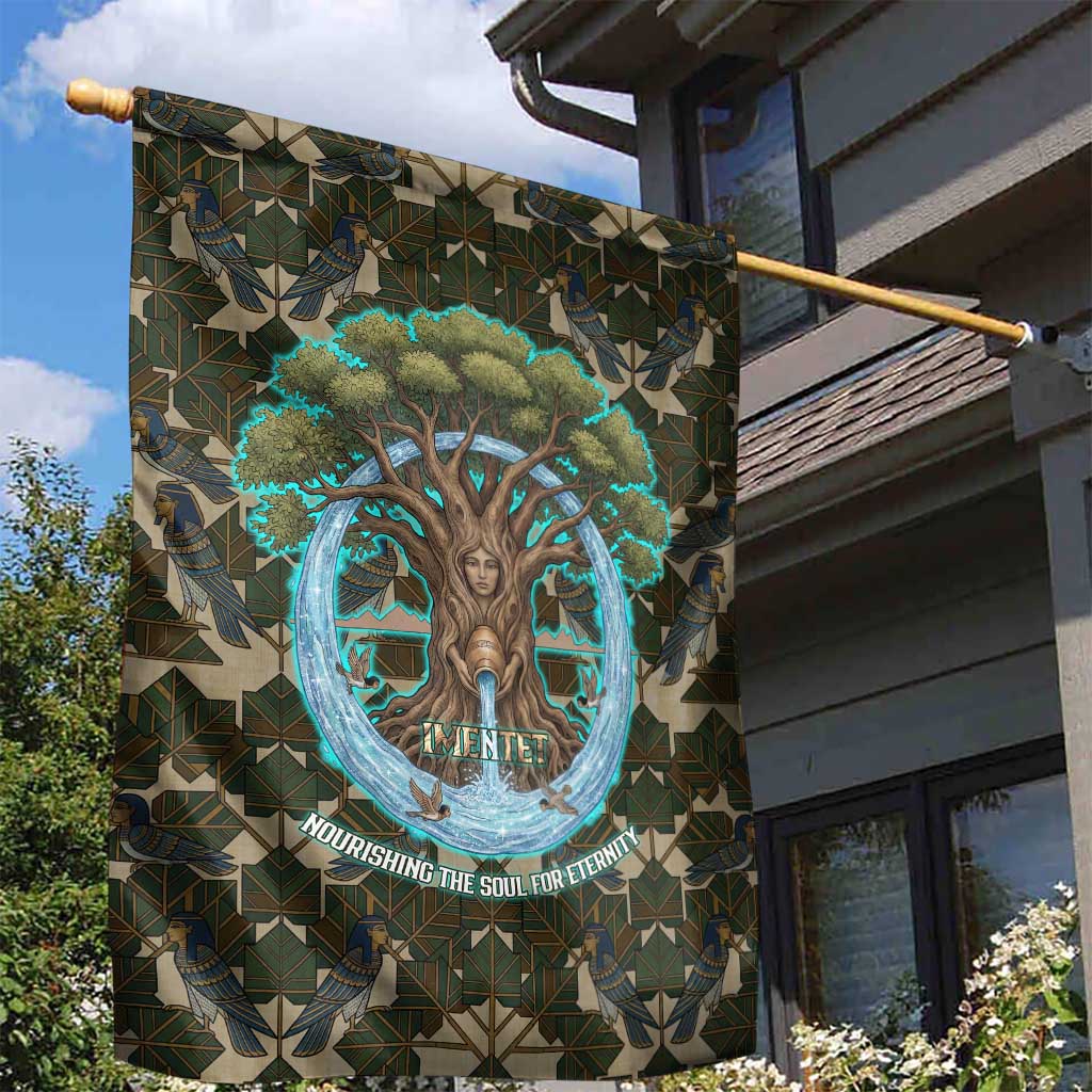 Imentet Egyptian Garden Flag with Eye of Horus and Eternal Tree in Afterlife