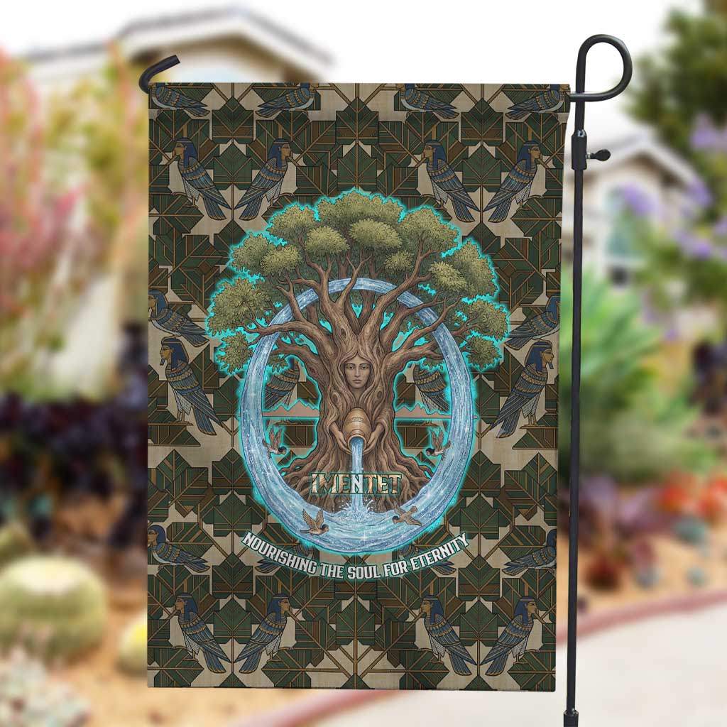 Imentet Egyptian Garden Flag with Eye of Horus and Eternal Tree in Afterlife
