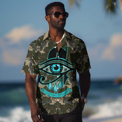 Imentet Egyptian Hawaiian Shirt with Eye of Horus and Eternal Tree in Afterlife