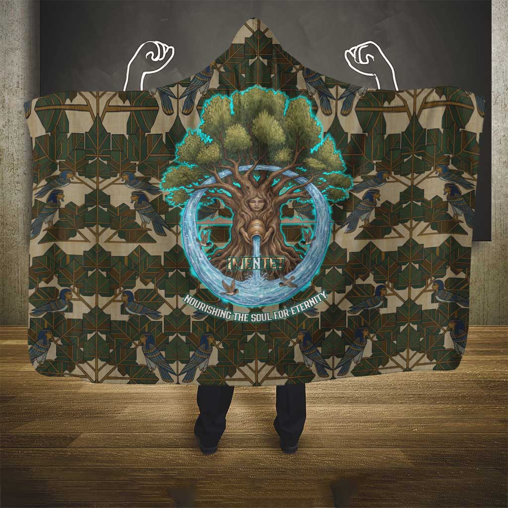 Imentet Egyptian Hooded Blanket with Eye of Horus and Eternal Tree in Afterlife