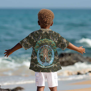Imentet Egyptian Kid Hawaiian Shirt with Eye of Horus and Eternal Tree in Afterlife