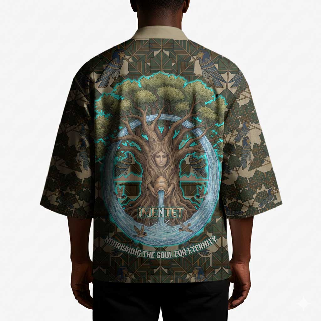 Imentet Egyptian Kimono with Eye of Horus and Eternal Tree in Afterlife