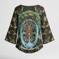 Imentet Egyptian Kimono Sleeve Blouse with Eye of Horus and Eternal Tree in Afterlife