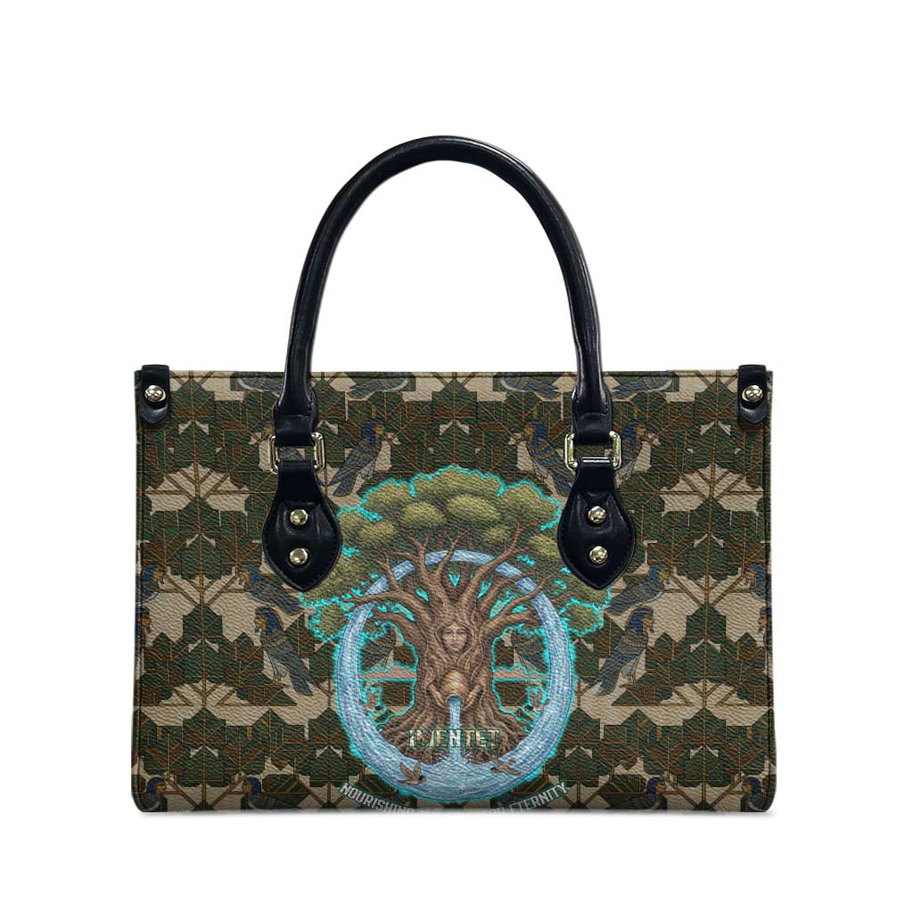 Imentet Egyptian Leather Bag with Eye of Horus and Eternal Tree in Afterlife