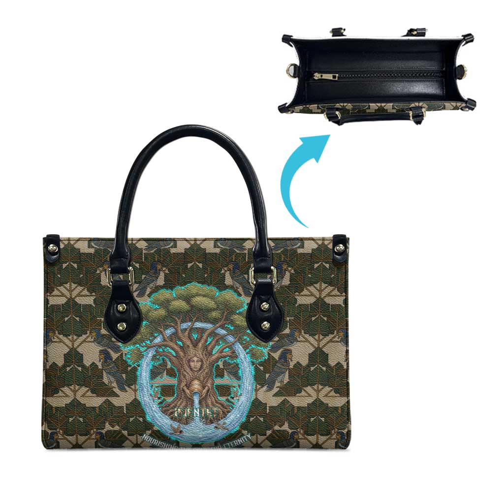 Imentet Egyptian Leather Bag with Eye of Horus and Eternal Tree in Afterlife