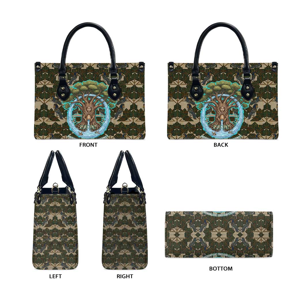 Imentet Egyptian Leather Bag with Eye of Horus and Eternal Tree in Afterlife