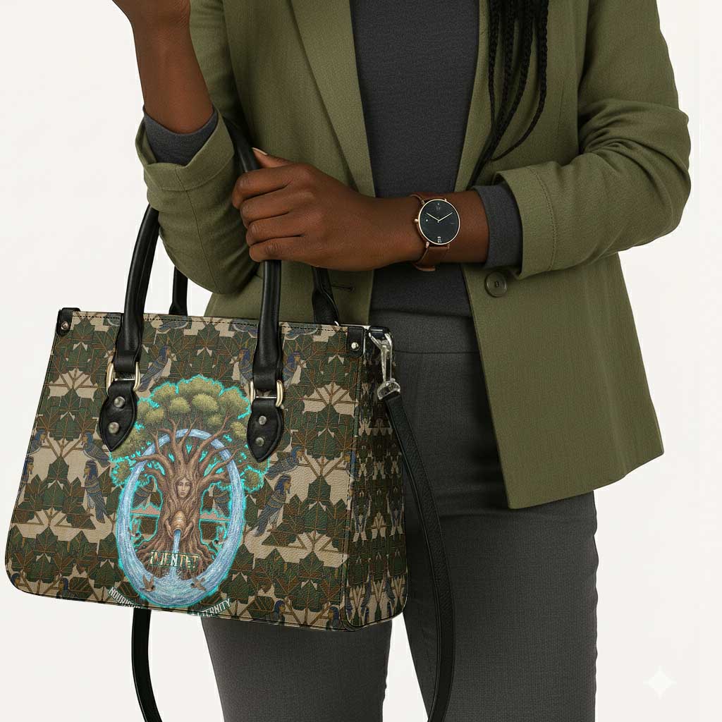 Imentet Egyptian Leather Bag with Eye of Horus and Eternal Tree in Afterlife
