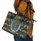 Imentet Egyptian Leather Tote Bag with Eye of Horus and Eternal Tree in Afterlife