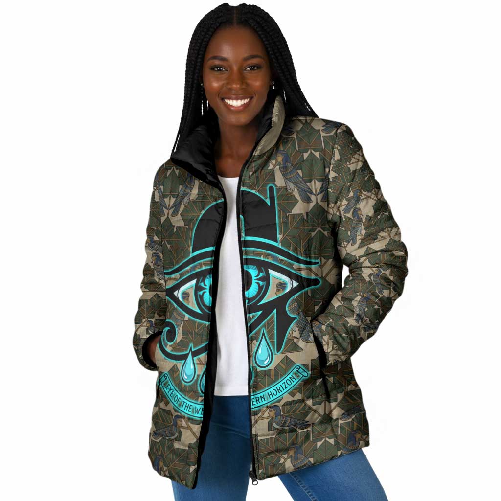 Imentet Egyptian Padded Jacket with Eye of Horus and Eternal Tree in Afterlife