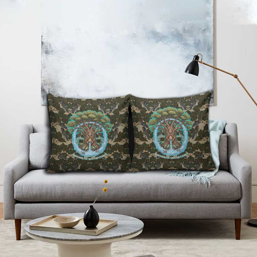 Imentet Egyptian Pillow Cover with Eye of Horus and Eternal Tree in Afterlife
