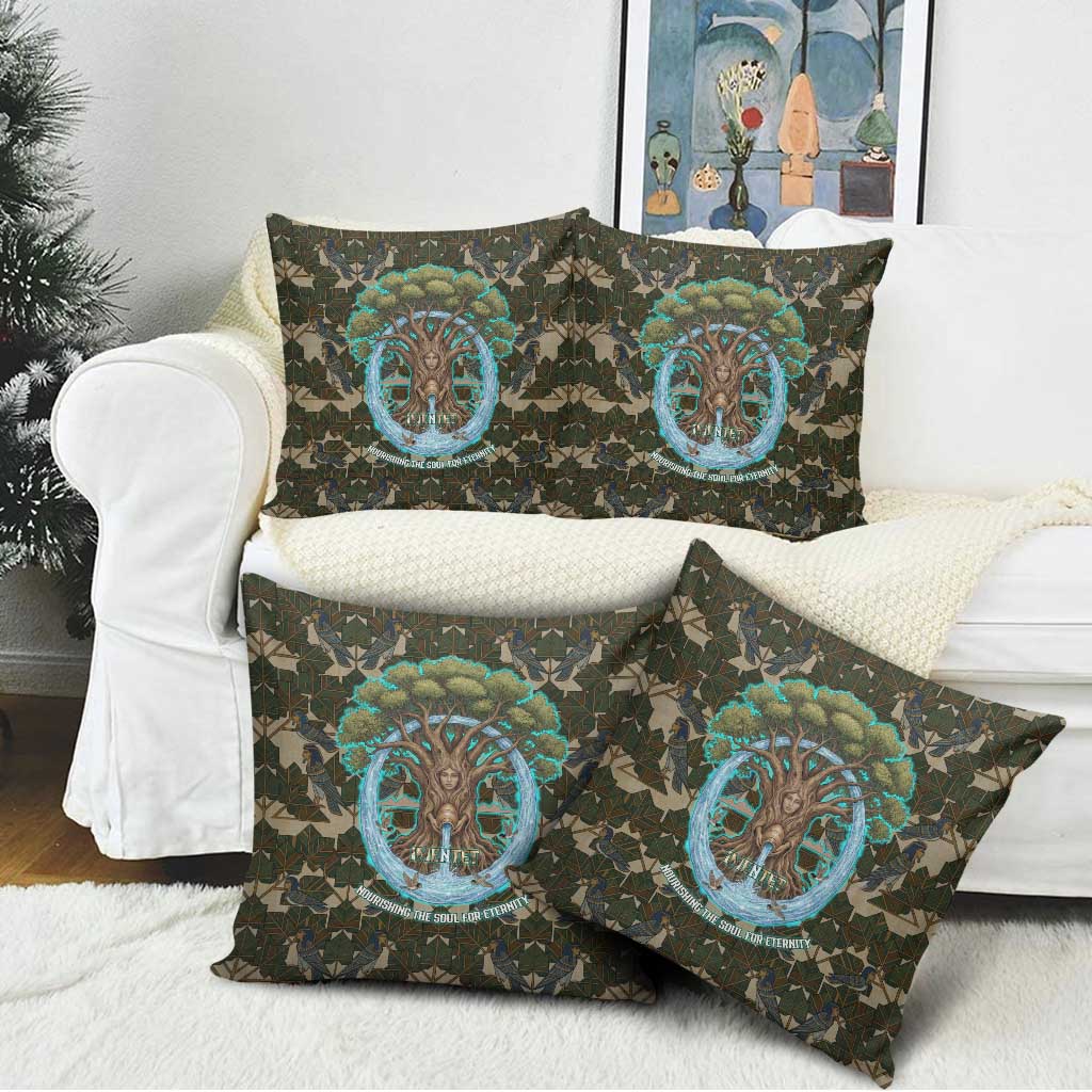 Imentet Egyptian Pillow Cover with Eye of Horus and Eternal Tree in Afterlife